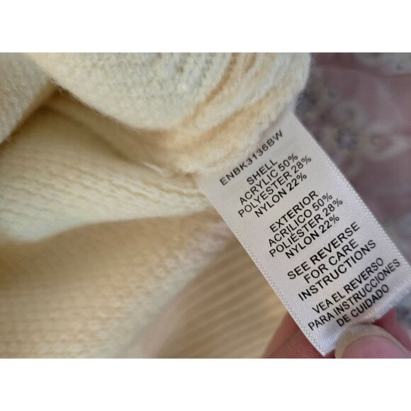 En Crème M/L Womens Cardigan With Smiley Patch & Yellow Stripe Details emoji - Picture 7 of 9